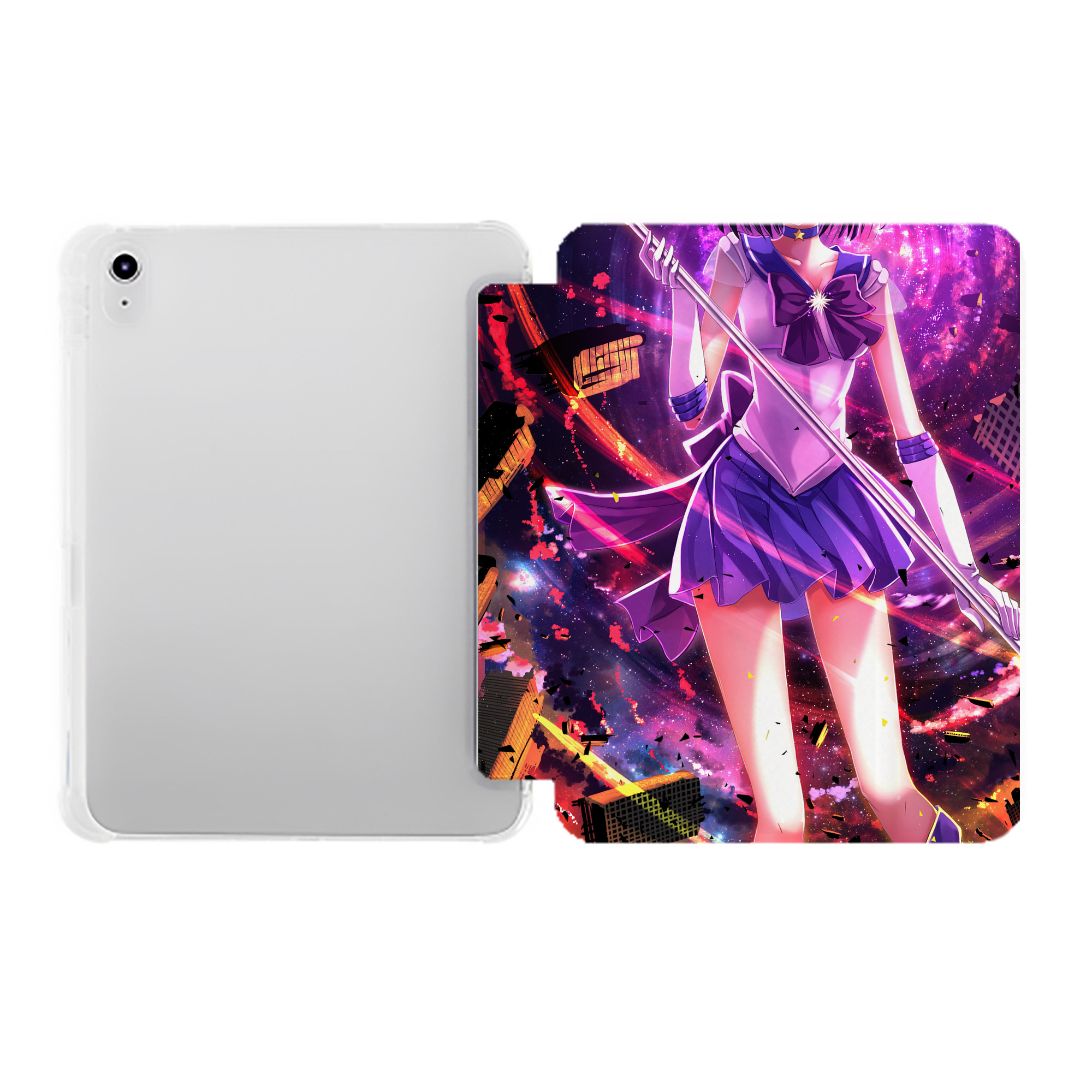 （画像用） 美少女戦士セーラームーン Sailor Moon IPad ケース ペン収納付き 三つ折りスタンド PUレザー×シリコン 対応機種9.5/10.5/10.9インチ